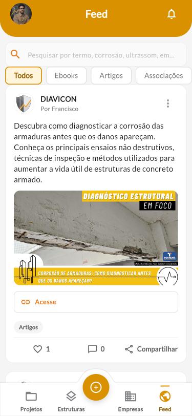 Feed técnico no celular