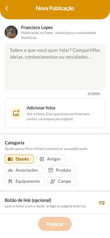 Nova publicação no celular