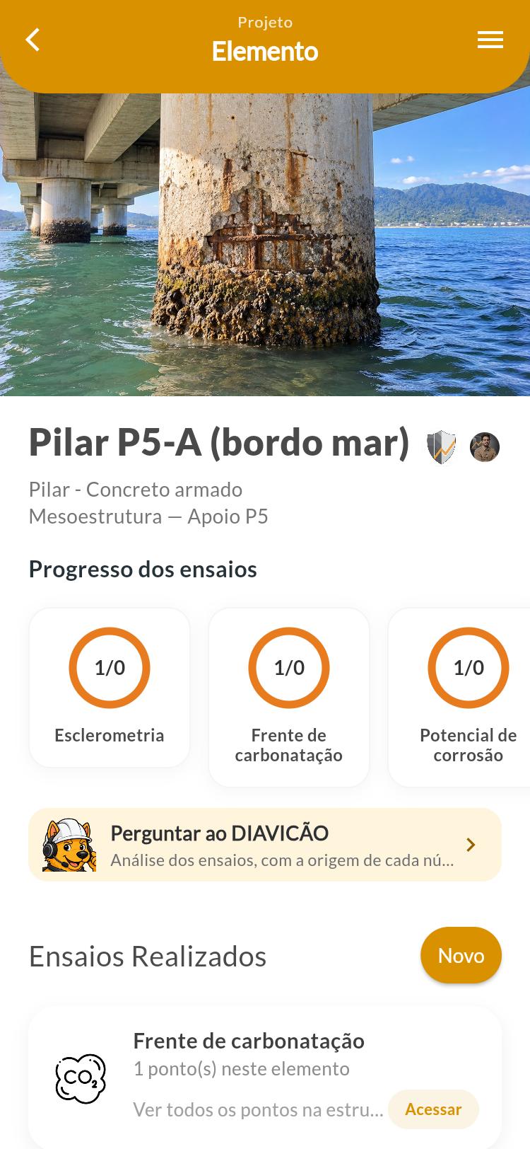 Página do Pilar P5-A no celular