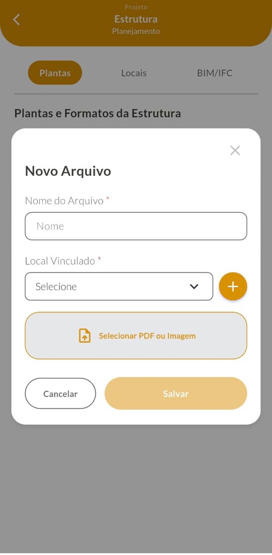 Popup Novo arquivo no celular