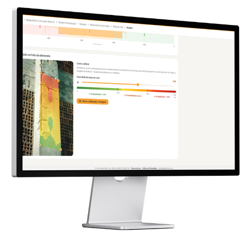 Plataforma online - Ensaio de potencial de corrosão